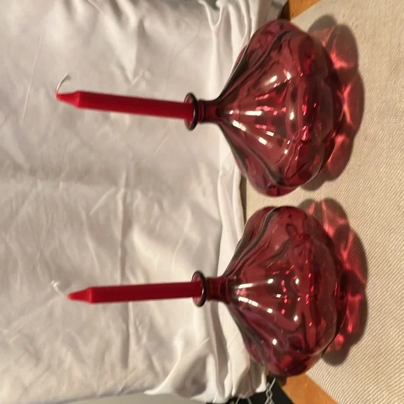 New. IKEA. 2 pc set of Jeanie style raspberry- rosey red glass vases can be - Picture 10 of 13